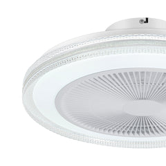 20" Bladeless Ceiling Fans with Lights, Enclosed Smart RGB Ceiling Fan with APP Remote Control, Low Profile Fandelier Flush Mount Ceiling Fan