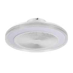 20" Bladeless Ceiling Fans with Lights, Enclosed Smart RGB Ceiling Fan with APP Remote Control, Low Profile Fandelier Flush Mount Ceiling Fan