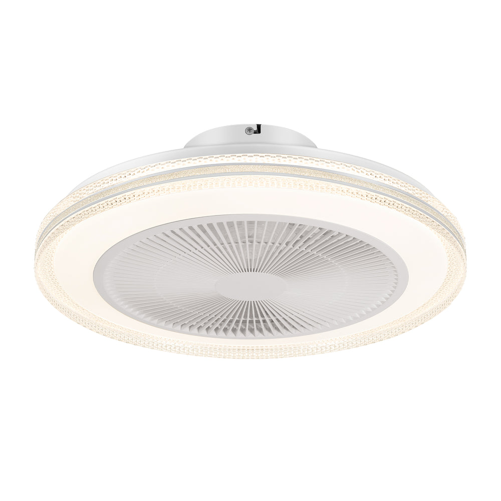 20" Bladeless Ceiling Fans with Lights, Enclosed Smart RGB Ceiling Fan with APP Remote Control, Low Profile Fandelier Flush Mount Ceiling Fan