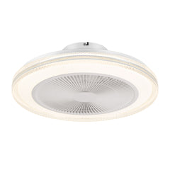 20" Bladeless Ceiling Fans with Lights, Enclosed Smart RGB Ceiling Fan with APP Remote Control, Low Profile Fandelier Flush Mount Ceiling Fan