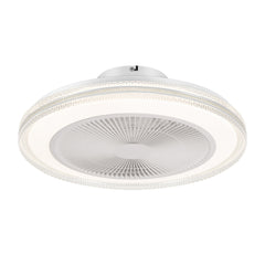 20" Bladeless Ceiling Fans with Lights, Enclosed Smart RGB Ceiling Fan with APP Remote Control, Low Profile Fandelier Flush Mount Ceiling Fan