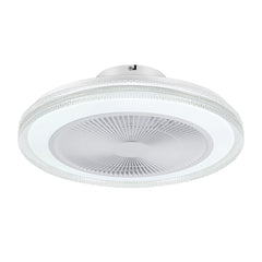 20" Bladeless Ceiling Fans with Lights, Enclosed Smart RGB Ceiling Fan with APP Remote Control, Low Profile Fandelier Flush Mount Ceiling Fan