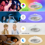 Lunora 18-Inch Smart Low Profile Enclosed Ceiling Fan With Light