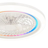 Marelle 19" Smart RGB Flush Mount Ceiling Fan With Dimmable Light