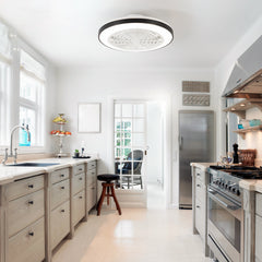 19-in Modern Smart RGB Flush Mount Ceiling Fan with Dimmable Light(5-Blade)