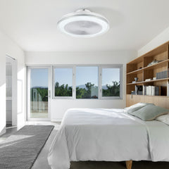 20-in Modern Smart RGB Flush Mount Ceiling Fan with Dimmable Light(5-Blade)