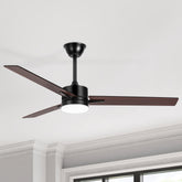 52 Inch LED Ceiling Fan with Light and Remote(3-Blade )