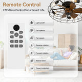 Alvoria 19-Inch Low Profile Black Ceiling Fan With Light & Remote