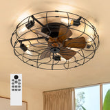 Alvoria 19-Inch Low Profile Black Ceiling Fan With Light & Remote
