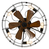 Alvoria 19-Inch Low Profile Black Ceiling Fan With Light & Remote