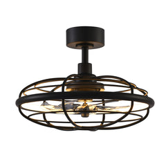 21 Inch 7-Blade Dimmable LED Ceiling Fan with Light and Remote,5in and 10in Downrod Included