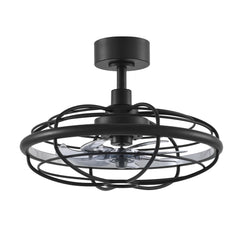 21 Inch 7-Blade Dimmable LED Ceiling Fan with Light and Remote,5in and 10in Downrod Included