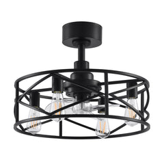 20 Inch 3-Blade Dimmable Ceiling Fan with Light Bulbs and Remote,5'' and 10'' Downrod Included