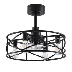 20 Inch 3-Blade Dimmable Ceiling Fan with Light Bulbs and Remote,5'' and 10'' Downrod Included