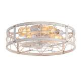 Brielle 20" Flush Mount Caged Ceiling Fan With Light & Remote