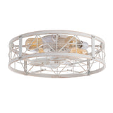 Brielle 20" Flush Mount Caged Ceiling Fan With Light & Remote