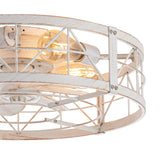 Brielle 20" Flush Mount Caged Ceiling Fan With Light & Remote