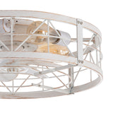 Brielle 20" Flush Mount Caged Ceiling Fan With Light & Remote