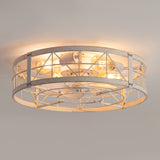 Brielle 20" Flush Mount Caged Ceiling Fan With Light & Remote