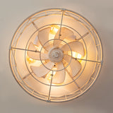 Brielle 20" Flush Mount Caged Ceiling Fan With Light & Remote
