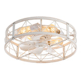 Brielle 20" Flush Mount Caged Ceiling Fan With Light & Remote