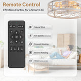 Brielle 20" Flush Mount Caged Ceiling Fan With Light & Remote