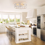 Brielle 20" Flush Mount Caged Ceiling Fan With Light & Remote