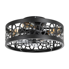 16.5-inch Caged Ceiling Fan with Light and Remote(7-Blade)