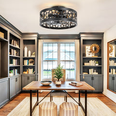 16.5-inch Caged Ceiling Fan with Light and Remote(7-Blade)