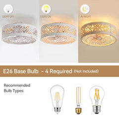 16.5-in Vintage Distressed White Low Profile Ceiling Fan with Remote Control(7-blade)