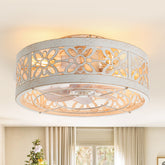 16.5-in Vintage Distressed White Low Profile Ceiling Fan with Remote Control(7-blade)