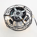 Torora 12.5-Inch Small Caged Flush Mount Ceiling Fan With Light