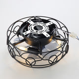 12.5-Inch 7-Blade Flush Mount Caged Ceiling Fan with Remote Light