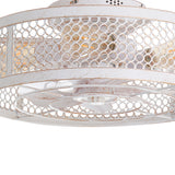 12.5 Inch Flush Mount Caged Ceiling Fan with Light and Remote, DC Motor, 6-Speed, Timer, Modern Low Profile Enclosed Ceiling Fan for Bedroom, Bulbs Not Included
