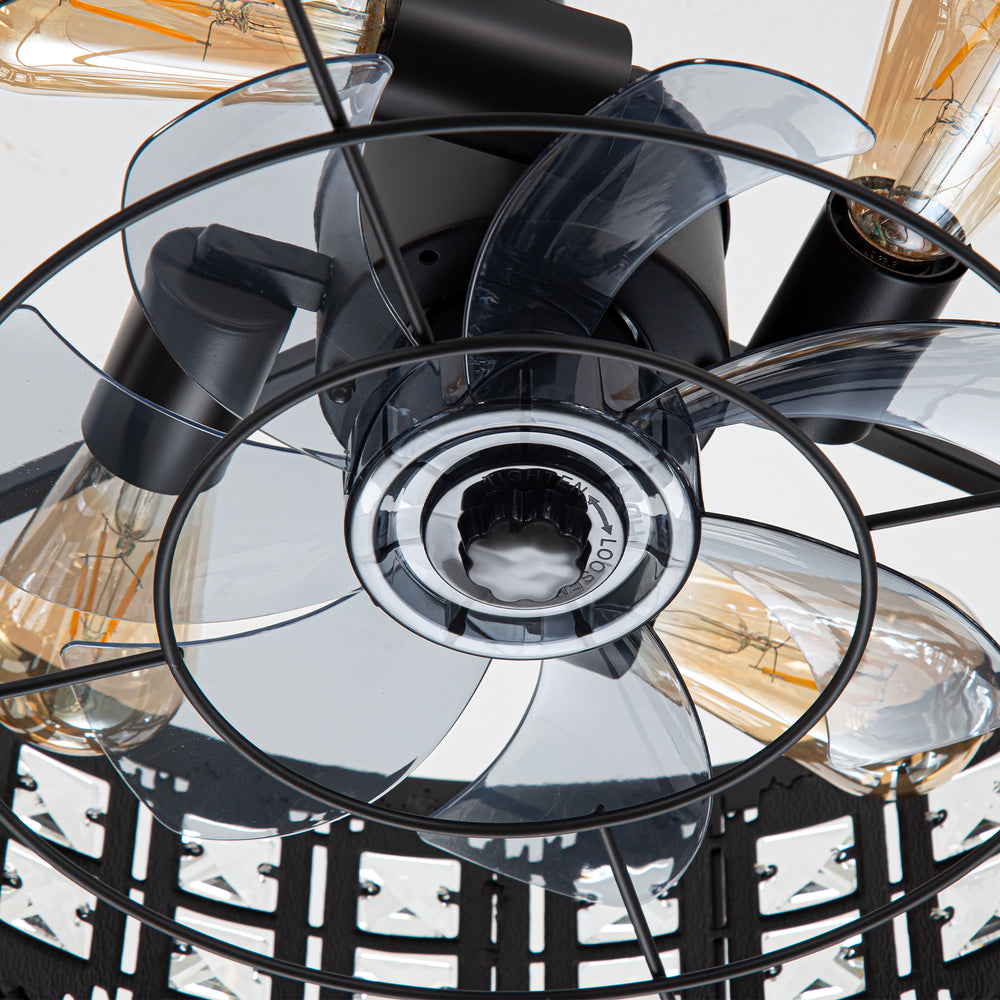 Astelle 16.5-Inch Caged Ceiling Fan With Light