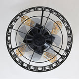 Auvara 16.5-Inch Small Caged Flush Mount Ceiling Fan With Light