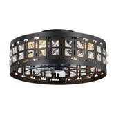 Auvara 16.5-Inch Small Caged Flush Mount Ceiling Fan With Light