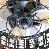 Auvara 16.5-Inch Small Caged Flush Mount Ceiling Fan With Light