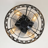 Auvara 16.5-Inch Small Caged Flush Mount Ceiling Fan With Light