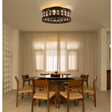 Auvara 16.5-Inch Small Caged Flush Mount Ceiling Fan With Light