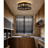 Auvara 16.5-Inch Small Caged Flush Mount Ceiling Fan With Light
