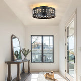 Auvara 16.5-Inch Small Caged Flush Mount Ceiling Fan With Light