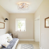 12.5-in Industrial Flush Mount Small Caged Ceiling Fan with Remote Light(7-Blade)