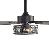 Bellova 48" Crystal Fandelier Ceiling Fan With Remote