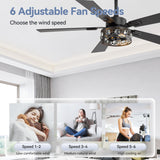 Bellova 48" Crystal Fandelier Ceiling Fan With Remote