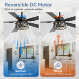 Bellova 48" Crystal Fandelier Ceiling Fan With Remote