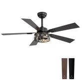 Bellova 48" Crystal Fandelier Ceiling Fan With Remote