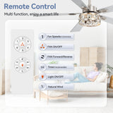 Bellova 48" Crystal Fandelier Ceiling Fan With Remote