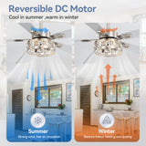 Bellova 48" Crystal Fandelier Ceiling Fan With Remote
