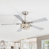 Bellova 48" Crystal Fandelier Ceiling Fan With Remote